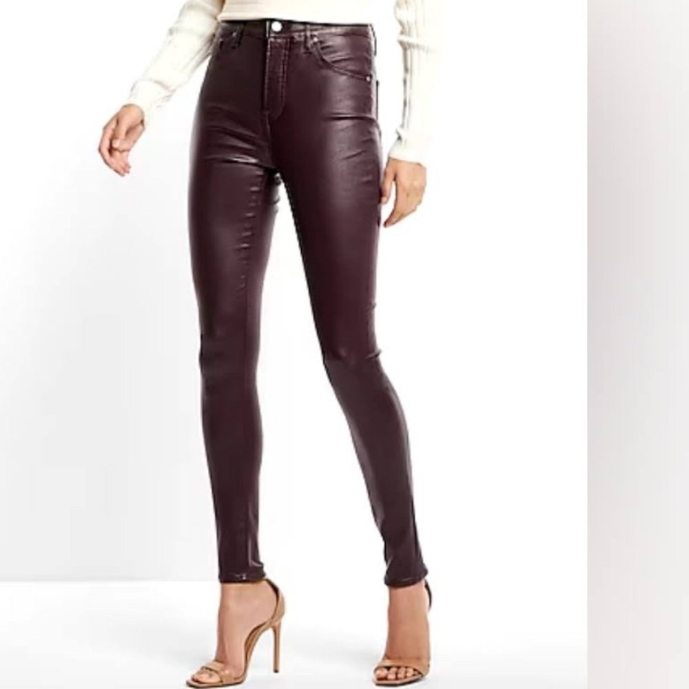 Faux Leather Pants - Maroon/Burgundy